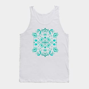 AquaMarine Flowers Mandala Tank Top